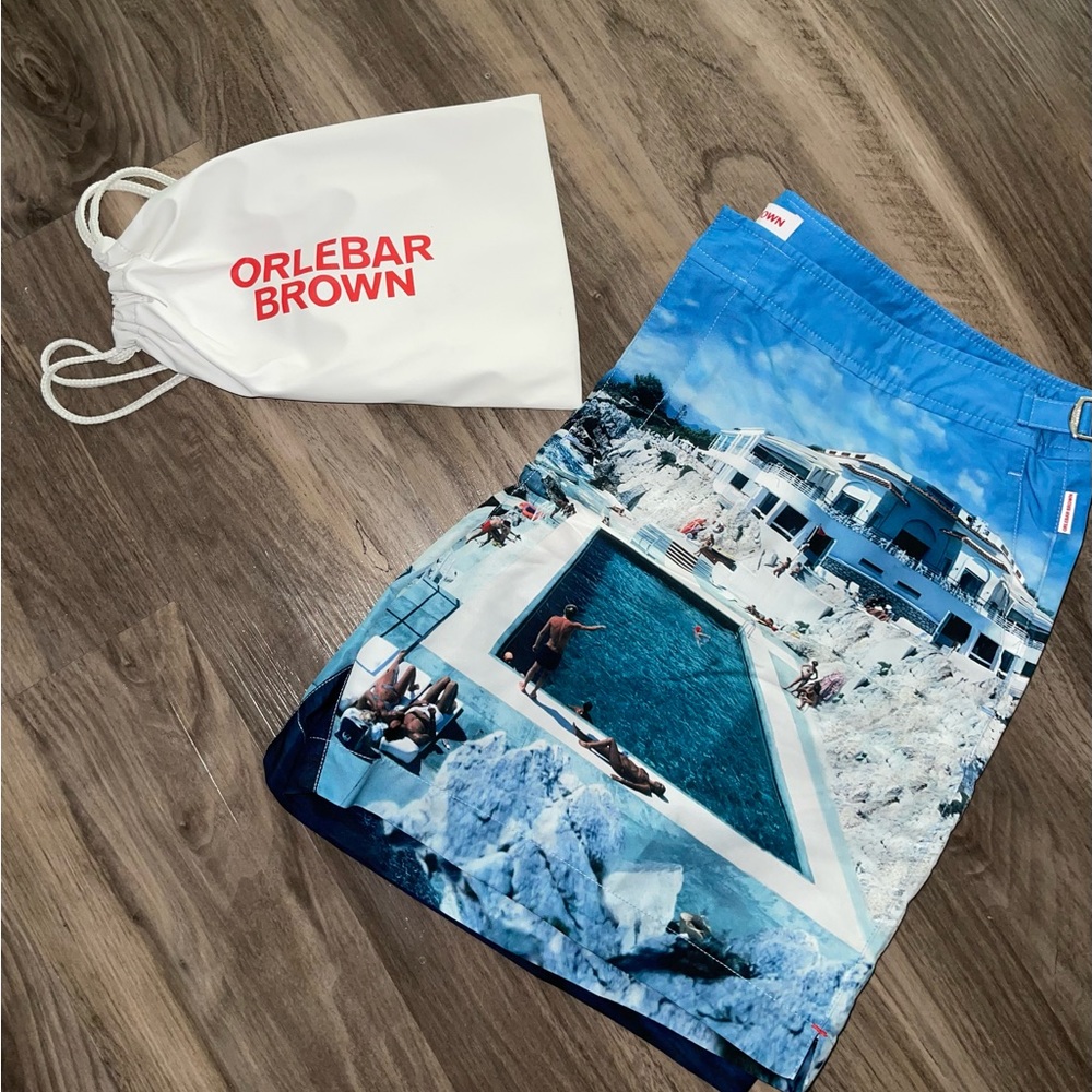 Men’s Orlebar brown the bulldog swim trunks south of France Eden roc 38 40